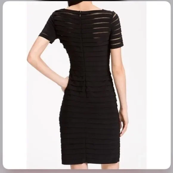 Adrianna Papell black dress panel size 4 (E1)
